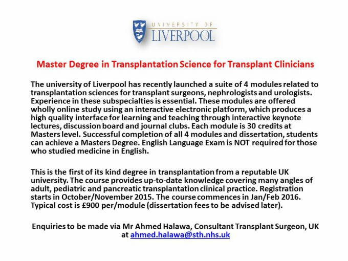 MasterDegreeinTransplantation-